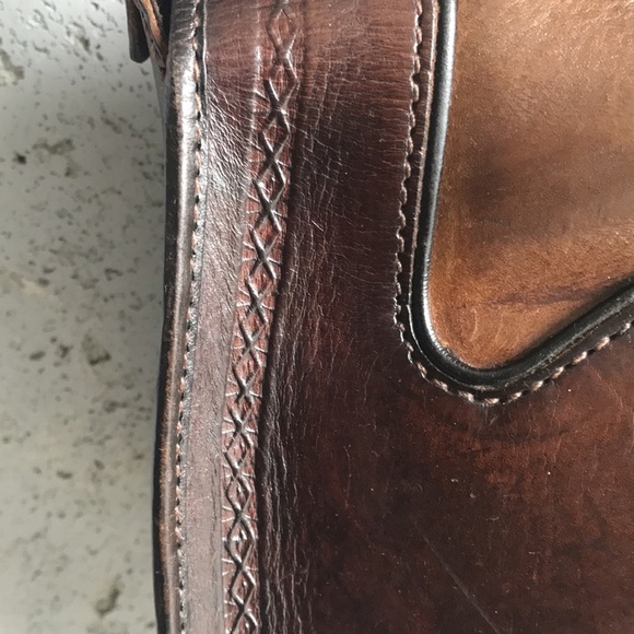 #035 Anna Cainzo Culturas Del Sol’s | Brown Leather Side Saddle Crossbody - Picture 10 of 17